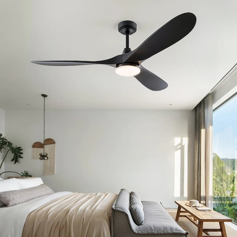 70-Inch High Power Motor Minimalist Thickened ABS Blades Ceiling Fanand Remote Control Large LED Ceiling Fan with light