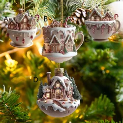 4Pcs/Set Christmas Igloo Acrylic Car Pendant Christmas Tree Pendant bathroom accessories penetration papel tapiz pared adhesivo