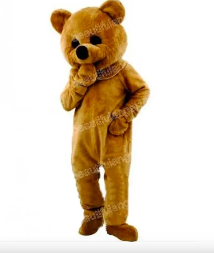 

New Adult Halloween Christmas Lovely Brown Bear Mascotte Fancy Dress Cartoon Mascot Costume Plush Fancy Dress Mascot Costume