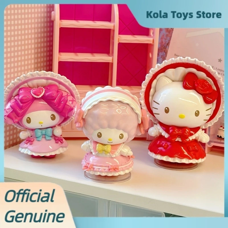 Oryginalne figurki Sanrio z serii Fantasy Fairytale w blind boxach, Kuromi Melody, urocze ozdoby na biurko, zabawki, figurki w mystery boxach, prezenty.