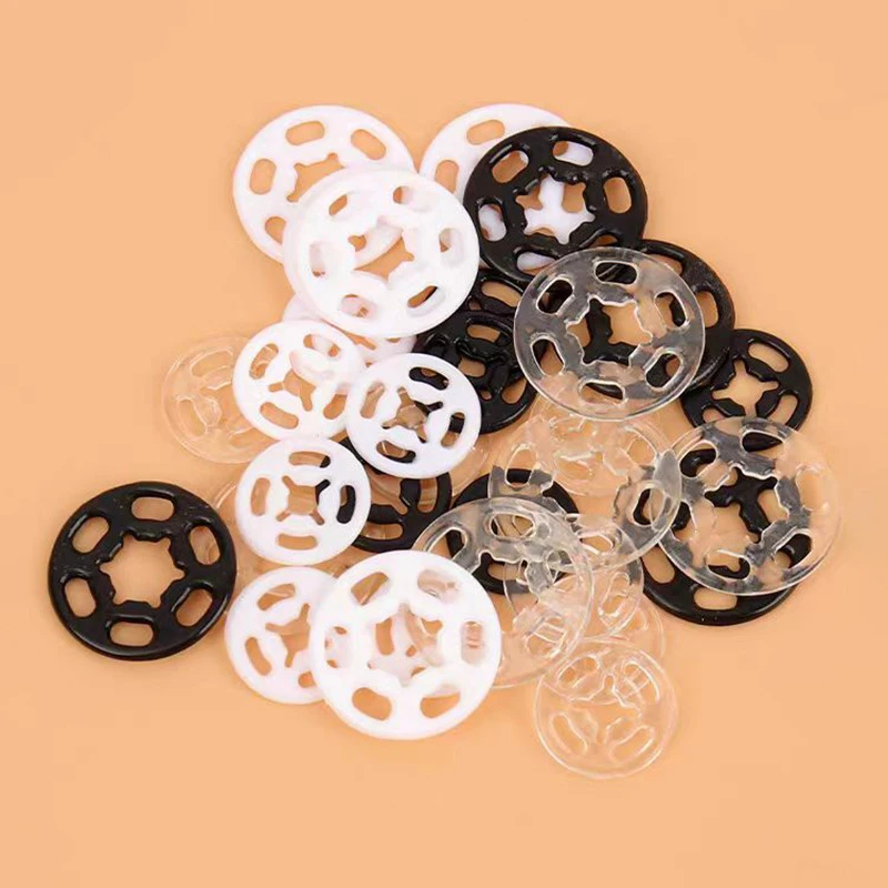 100Pcs Transparent ABS Plastic Invisible Snap Fasteners Press Button DIY Handmade Crafts Round Flatback Stud Sewing Accessory