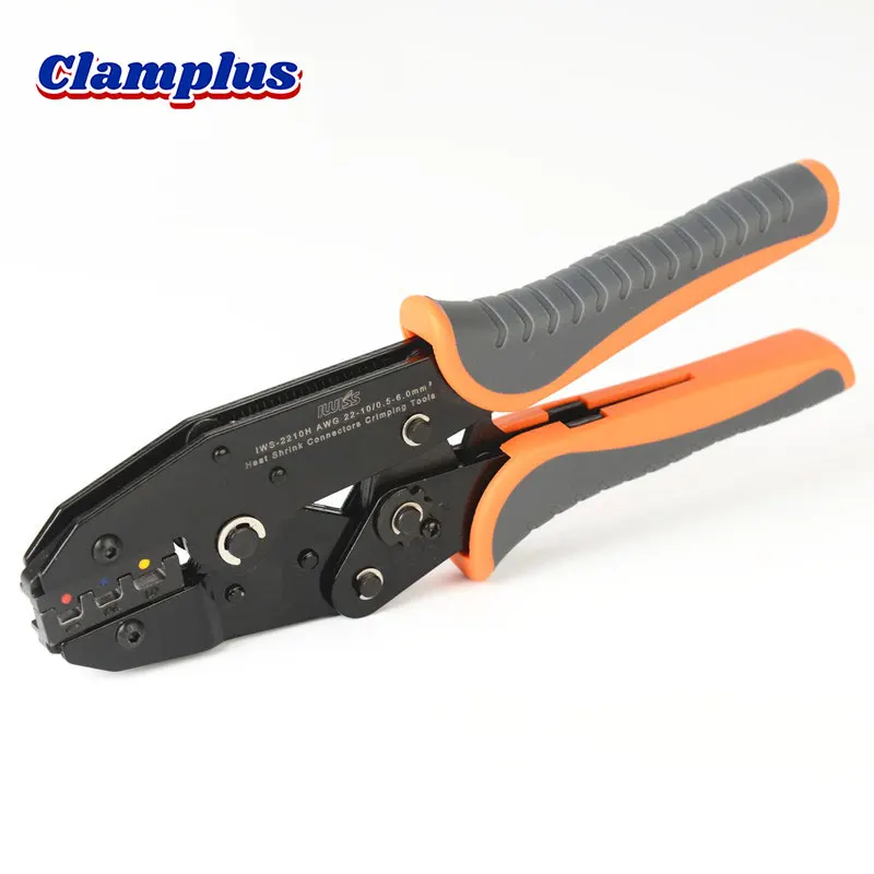 IWS-2210H Ratchet Crimping Tool for Heat Shrink Connectors, Hand Wire Pliers for 0.5-6.0mm² (AWG22-10) Terminals.