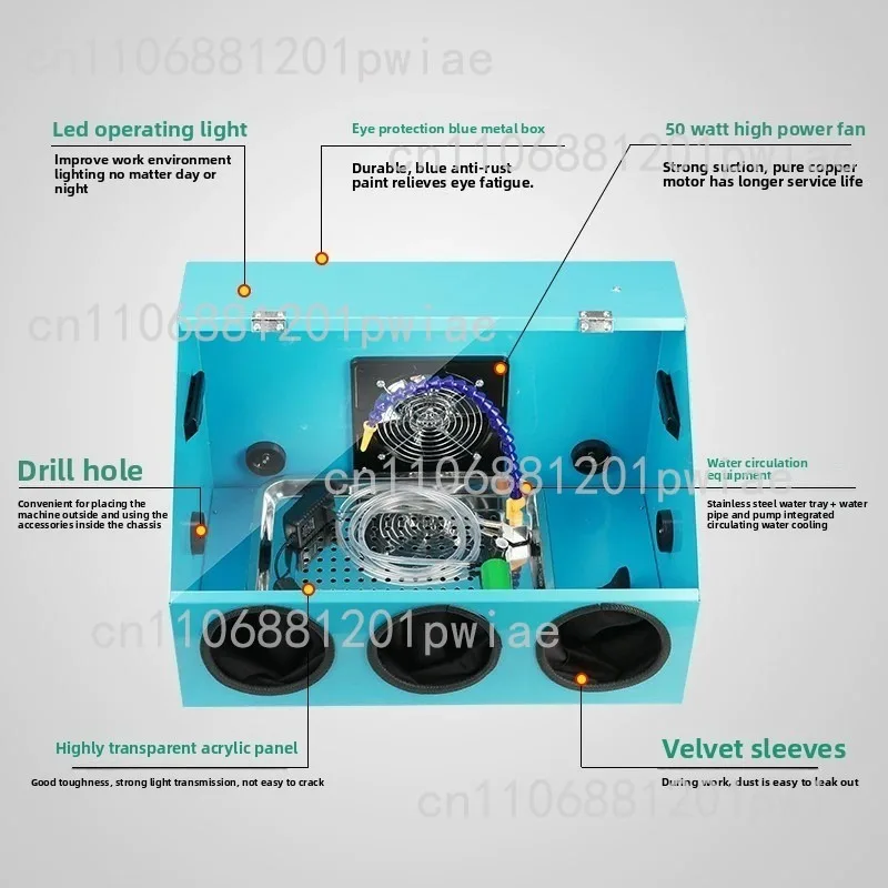 Electric Metal Polishing Dust Enclosure Grinding Dust Box DIY Craft Dust Collector for Jade Polishing Jewelry Wood Engraving