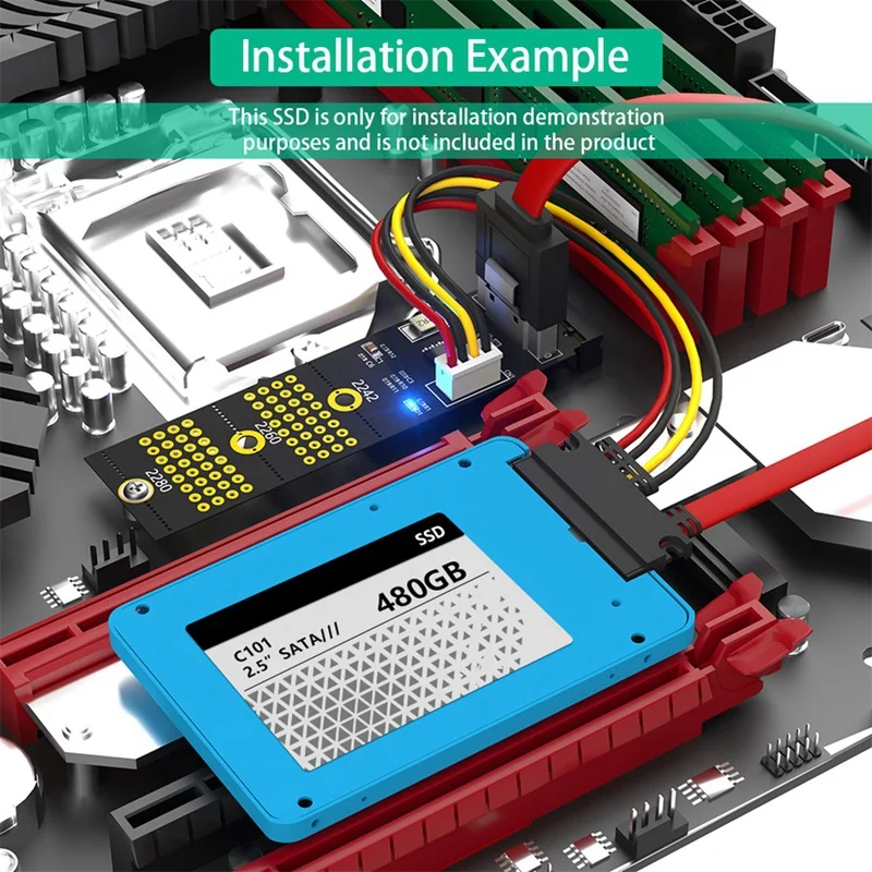 NGFF(M.2) Key B+M /B To SATA 2.5Inch Adapter-AT81
