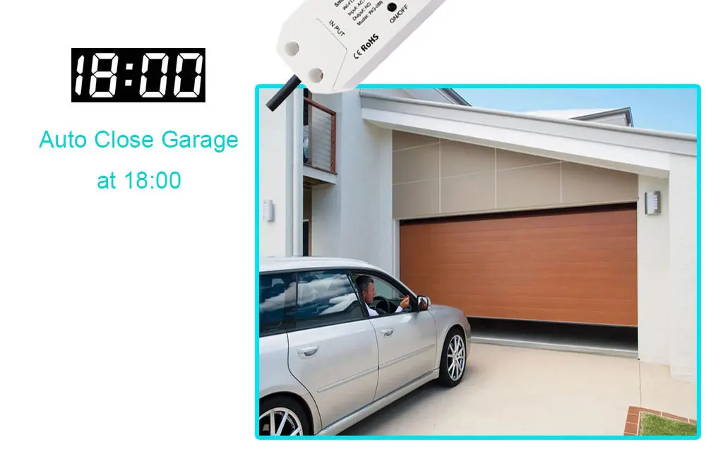 Graffiti intelligent WIFI garage door controller docking time audio remote control garage doors open to close  gateway  sonoff