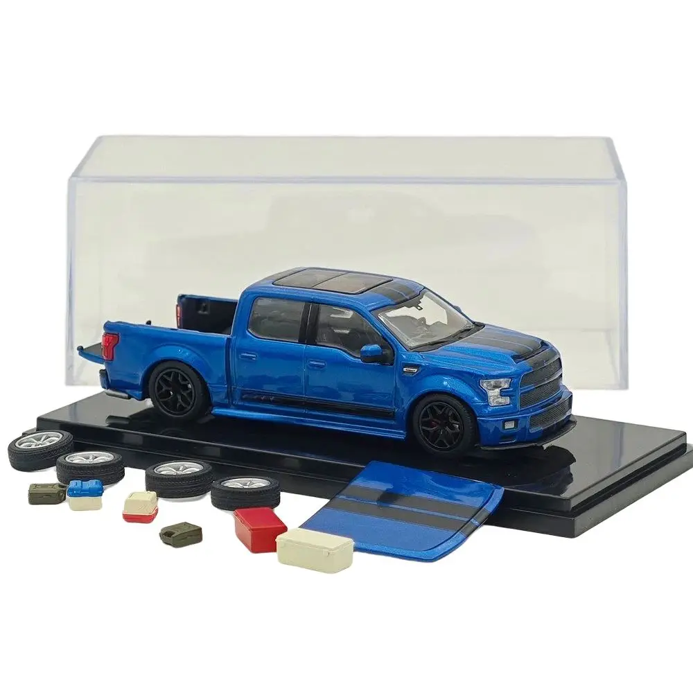 Funny FM 1/64 Scale For F-150 Shelby Super Snake Pickup Sport Model With Accessories Diecast Models Car Collection