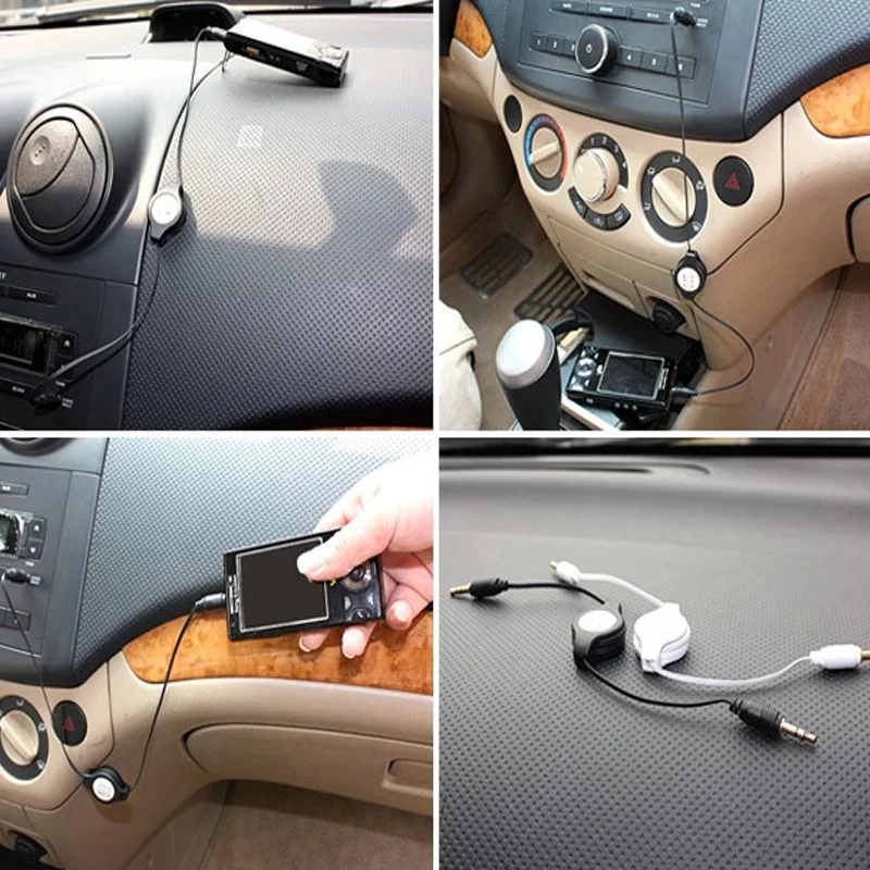 Выдвижной аудиокабель Aux для наушников, 80 см, 3,5 мм