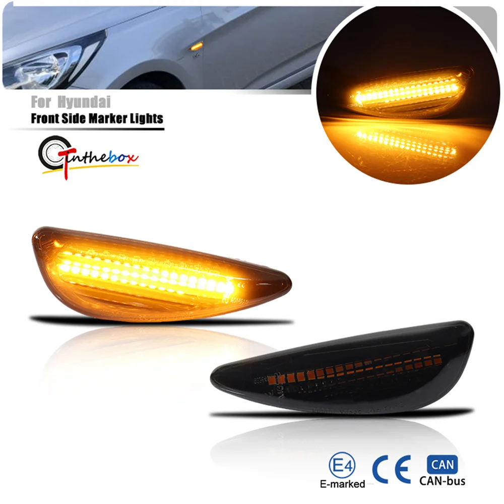 

Dynamic LED Car Front Side Marker Indicator Lights For Hyundai Solar Verna Accent 2011-2016 & I20 2010-2022 Turn Signal Lights