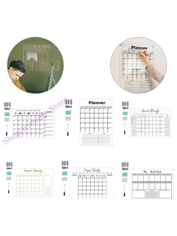 

594A Clear Acrylic Calendar No Whiteboard for Wall White Boards