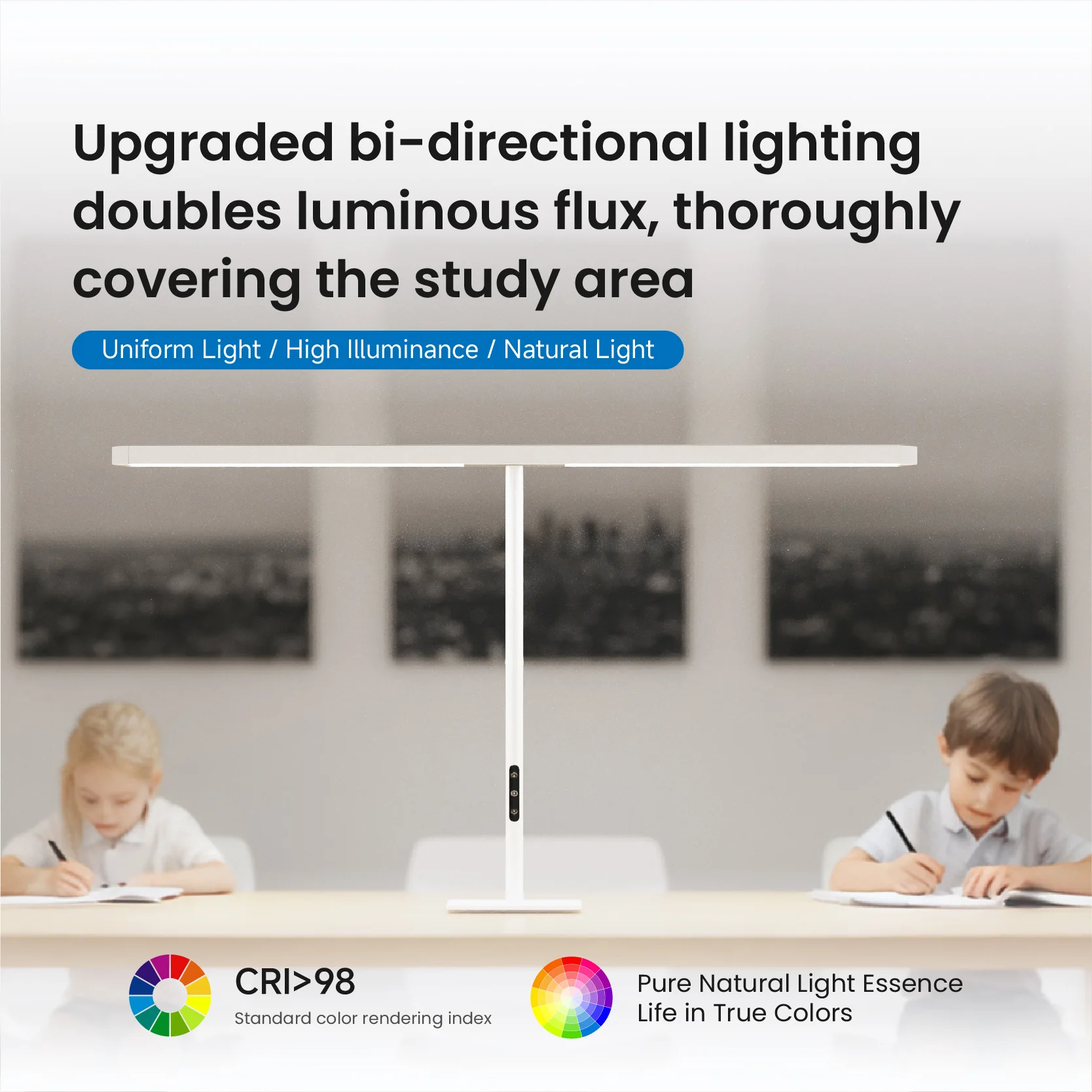 Led Table Lamp Two Heads Long Swing Arm 2026 HOT for Study Desk Eye Protection Light Indoor Room Desk Lamp for Office Read Game