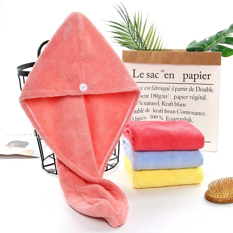 Women Hair Drying Hat Quick-dry Microfiber Hair Towel Cap Hat Bath Hat Solid Towel Cap Super Absorption Turban Hair Dry Cap