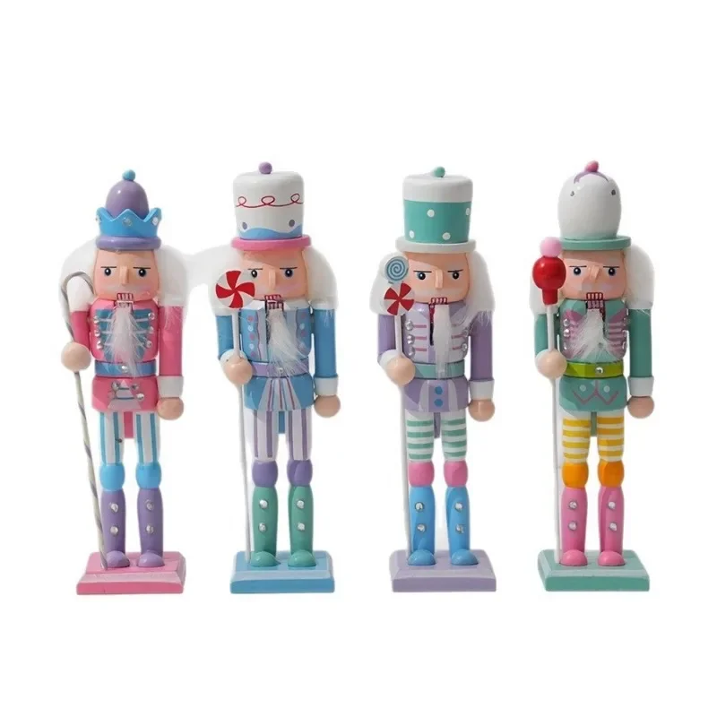 

18cm Large Wooden Nutcracker Soldiers Desktop Decorations Crafts Holiday Party Decorations Mechanical Puppet Art Christmas Gifts