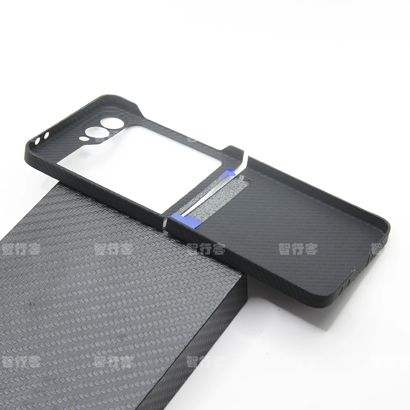 Imagem -04 - Zxke Carbon Fiber Phone Case Aramida Shell Protetora Capa para Samsung Galaxy z Flip6 W25flip Leve Fino de Alta Resistência