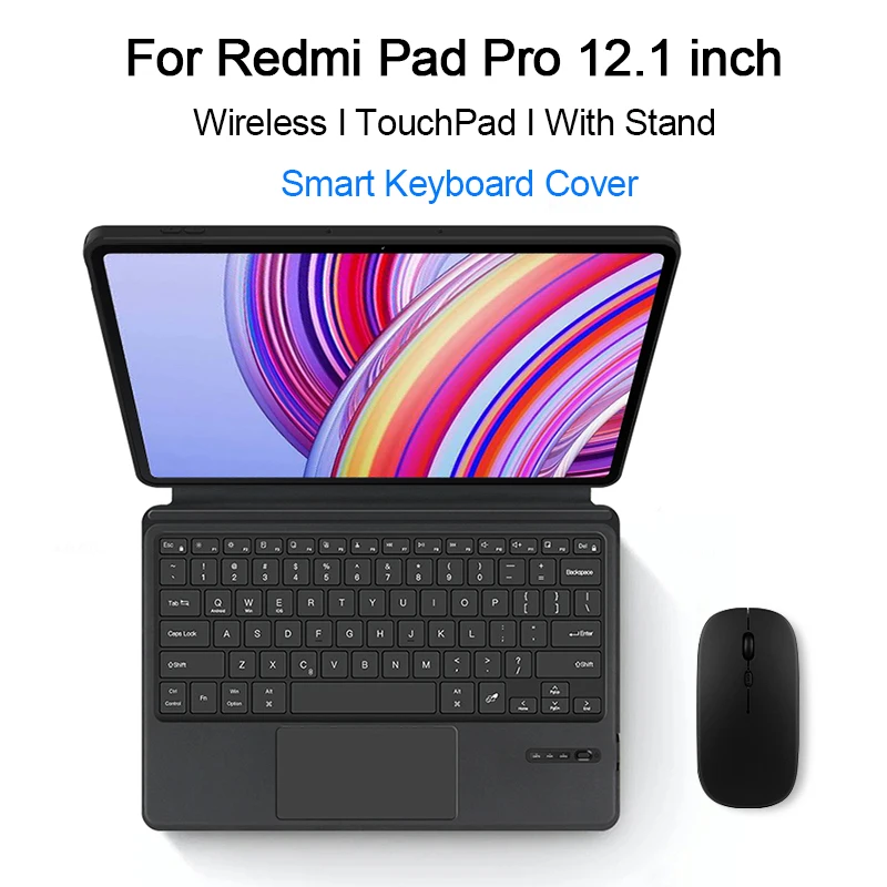 capa de teclado touchpad sem fio capa de suporte espanhol arabe portugues frances russo xiaomi redmi pad pro 121 pol 2023 01