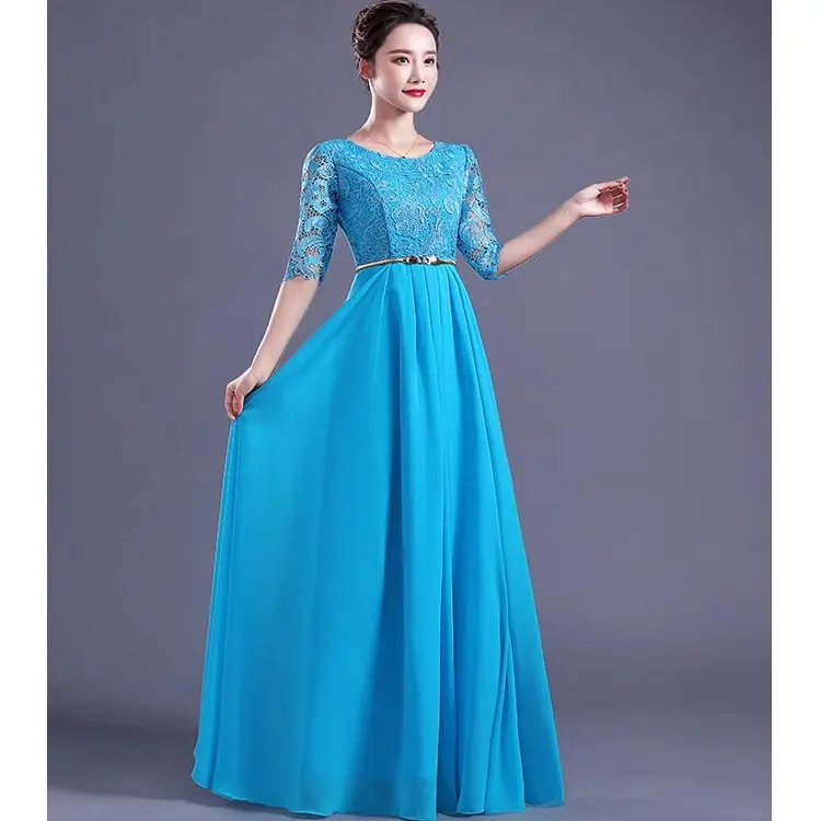 Ele Long Dames Dr Modern Host Performance-kostuum Volwassen koor ow ly Vriendelijke vloerlengte avondjurk