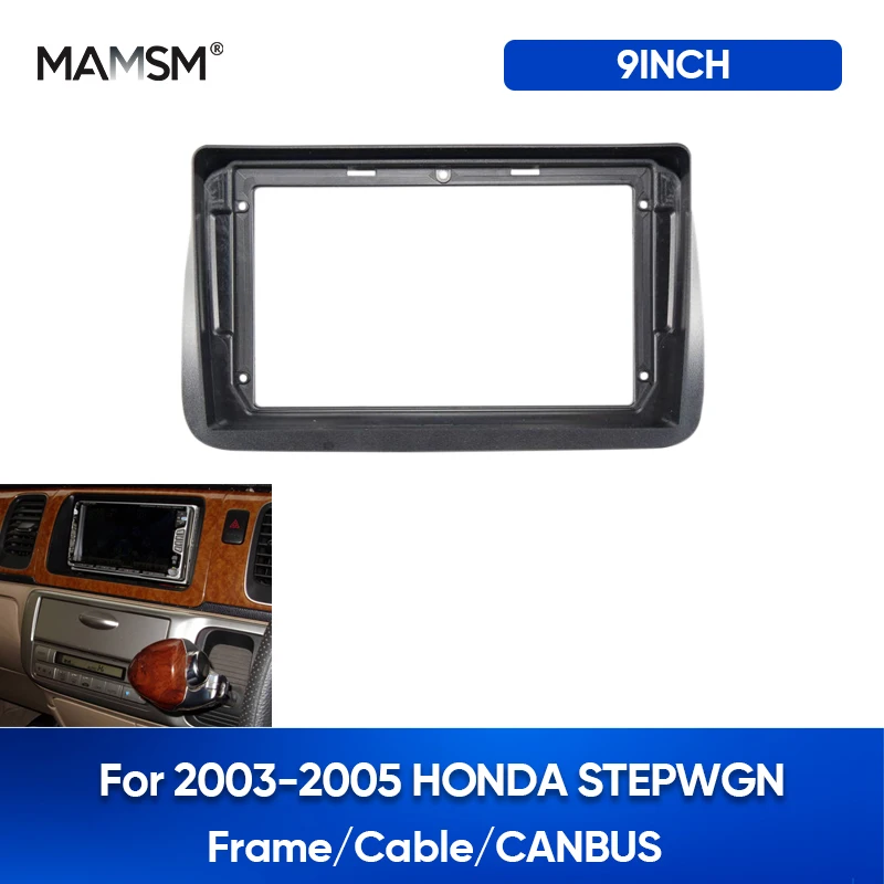 MAMSM 9inch For 2003-2005 HONDA STEPWGN Car Radio Fascia DVD Stereo Panel Mount Installation Multi-Media Frame Bezel Dashboard