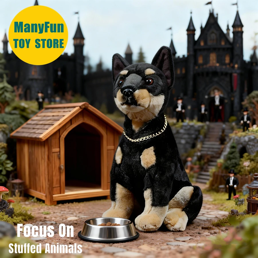 

Doberman Pinscher Plush Toy Lifelike Dobie Stuffed Animal Realistic Dobe Dog Plushie Doberman Simulation Doll Gift Collectors