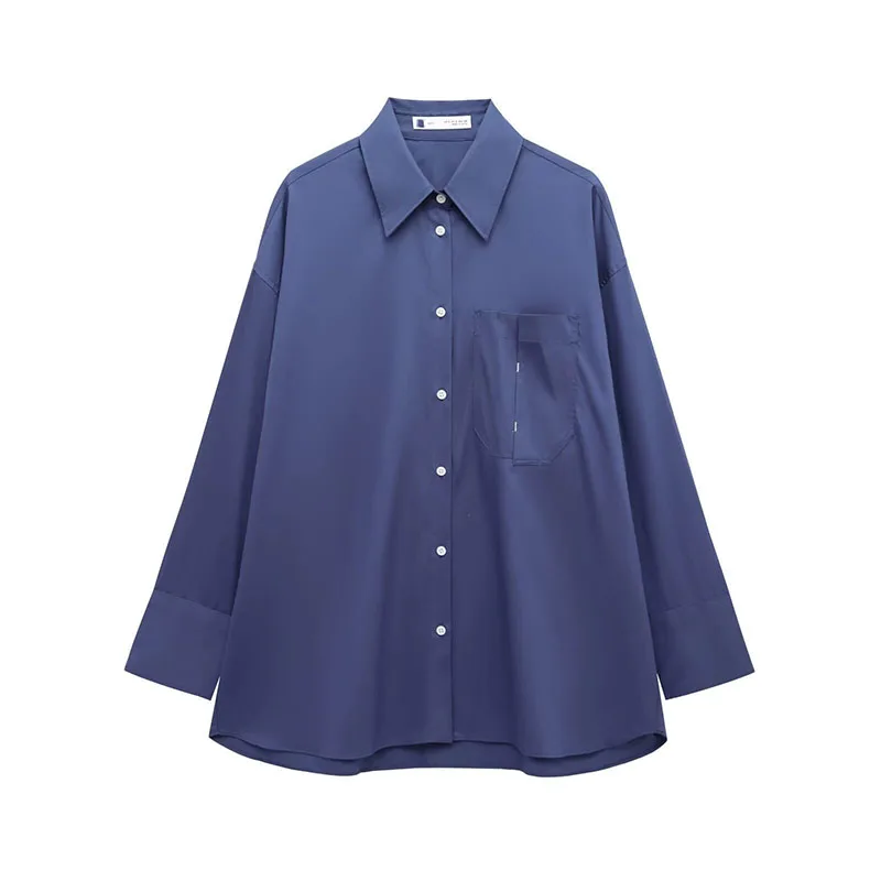 

Women Top Spring/Summer Women's Shirt 2028 New Fashion Casual Lapel Loose Long Sleeve Solid Color Sense Design Women Shirt H321