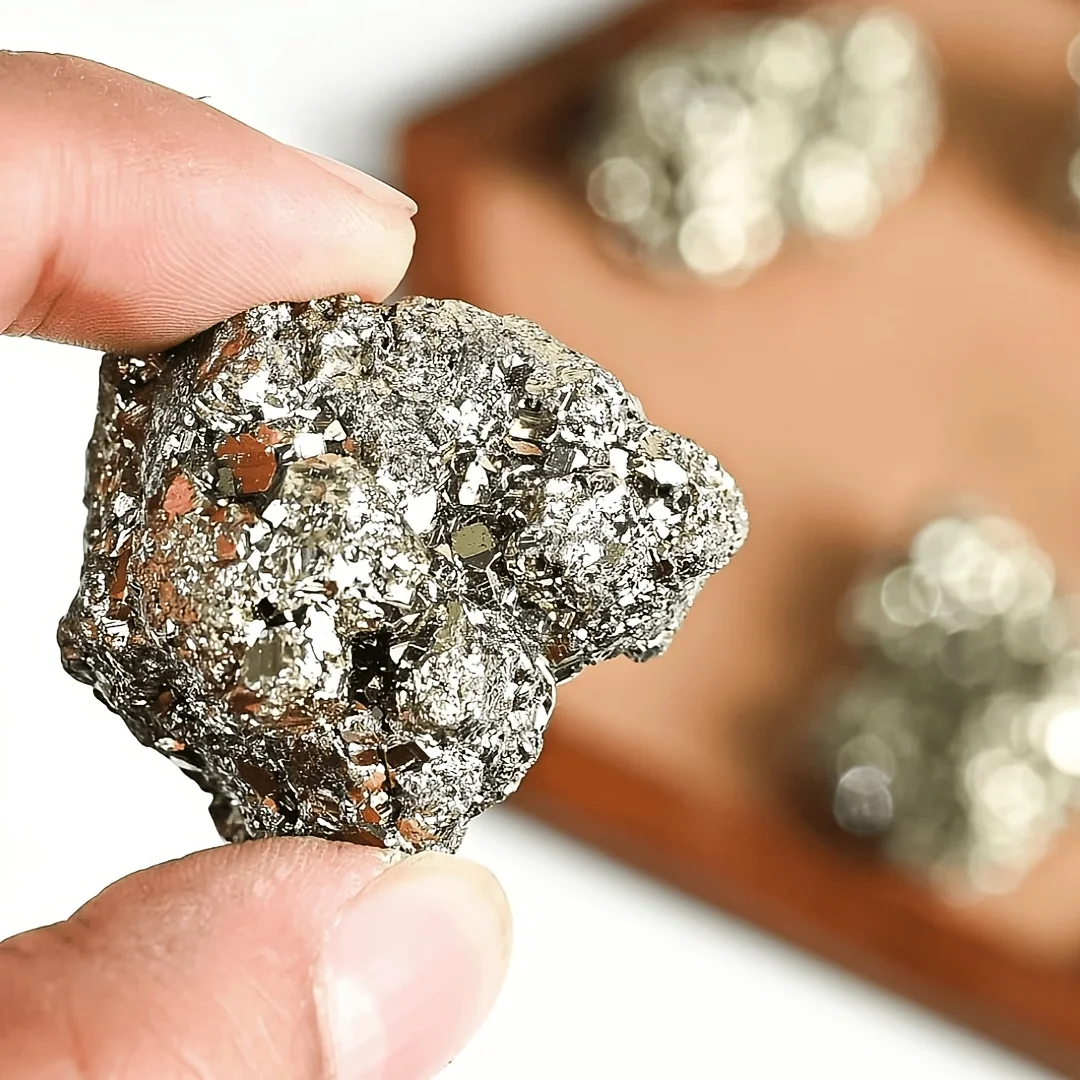 A Bag of Raw Pyrite Stones in Irregular Shapes, Semi-Precious Minerals Are Perfect for Reiki, And Make Great Collectible Gifts