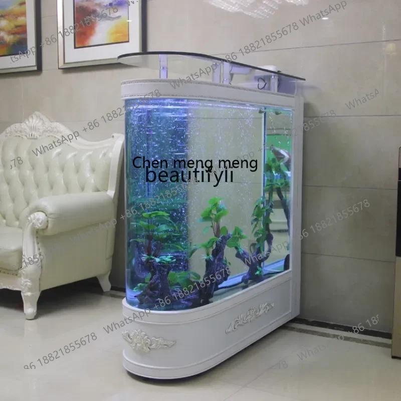 

ss newEuropean-Style Fish Globe Living Room Home Large and Medium-sized Ecological Change Water Screen Glass Aquarium