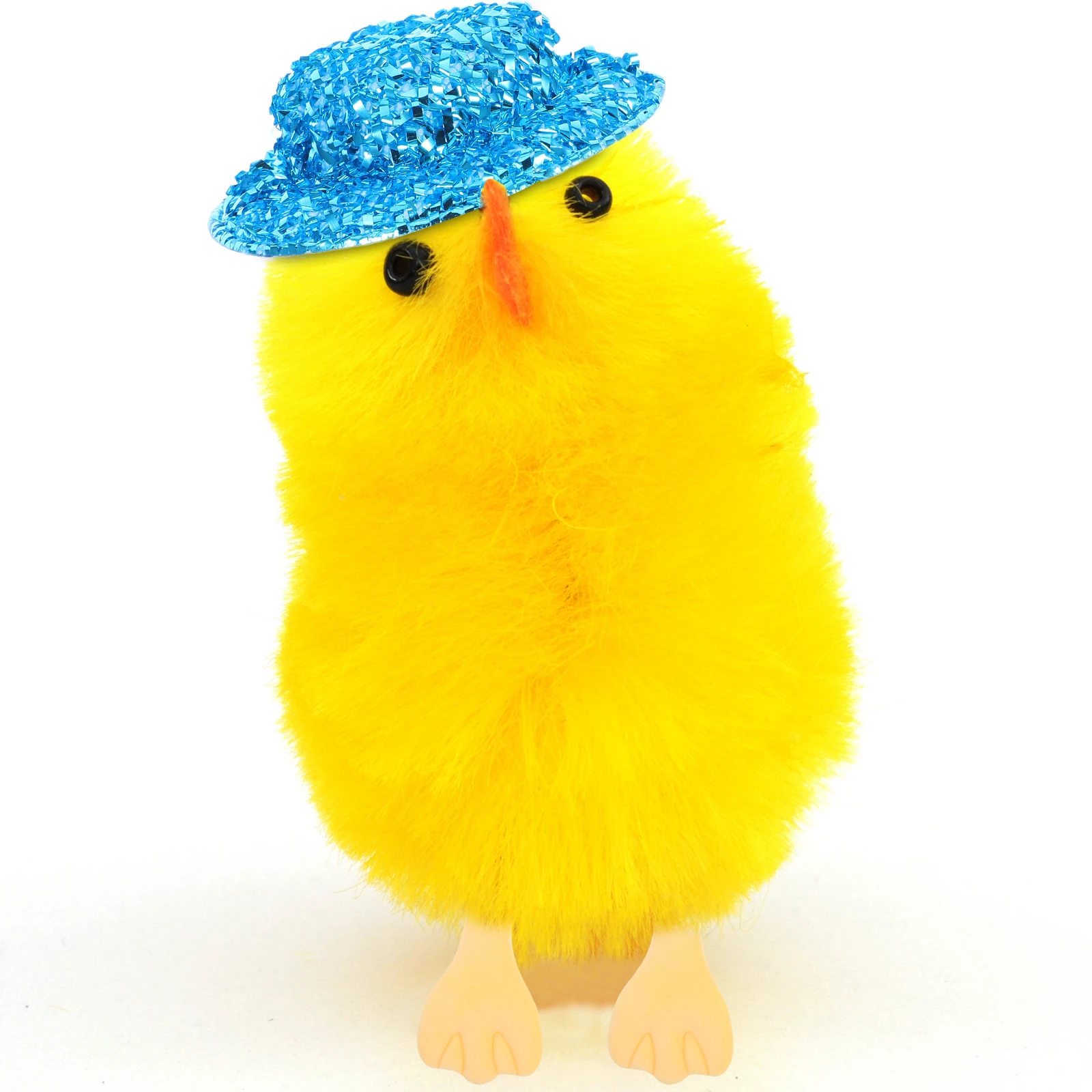 

20 Pcs Mini Yellow Duck Furry Toy Cap Hats for Crafts Kawaii Plushies Cowboy Bottle Toppers Milk Tea