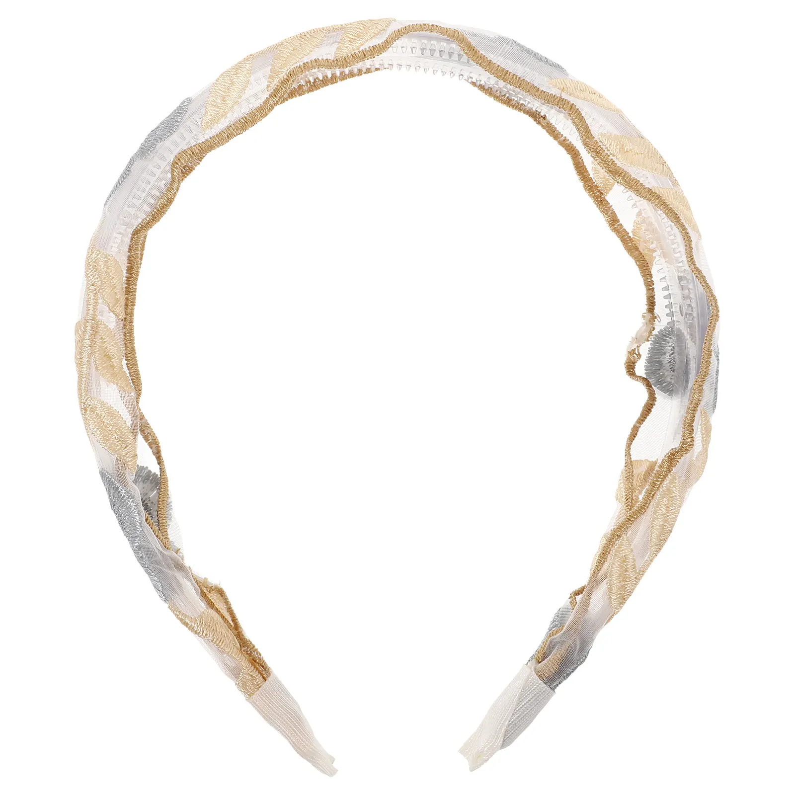 

Chic Embroidery Tulle Headband Women Boho Floral Hair Band Wide Comfortable Face Washing Hairband For Women Multifunctional