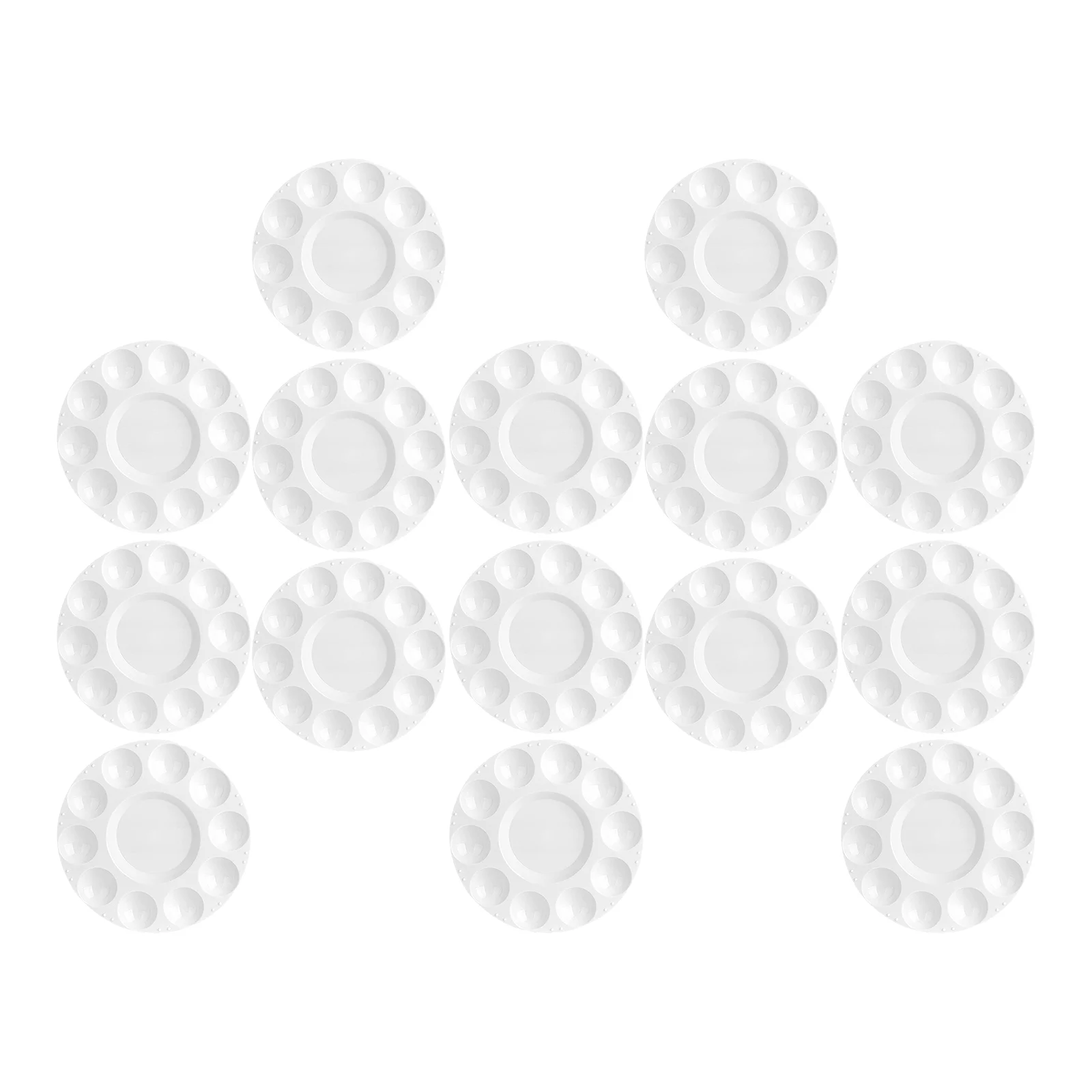 

15pcs Painting Tray Watercolor Mixing Round Plastic Palette Art Drawing Trays Pigment Holder Durable Storage Professional