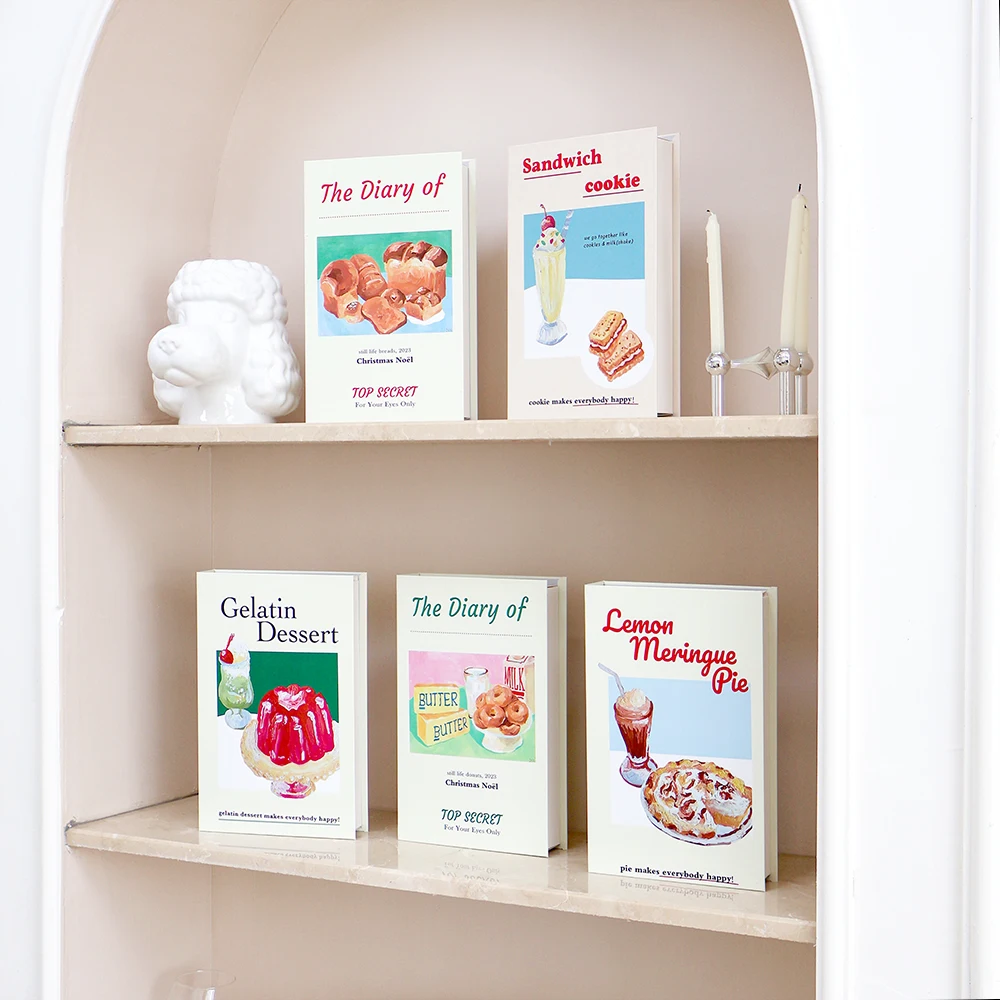 Cute Cream Food Style Decoration Fake Book Openable Book Storage Box Coffee Table Living Room Bedroom Home Additional Decoration view 6