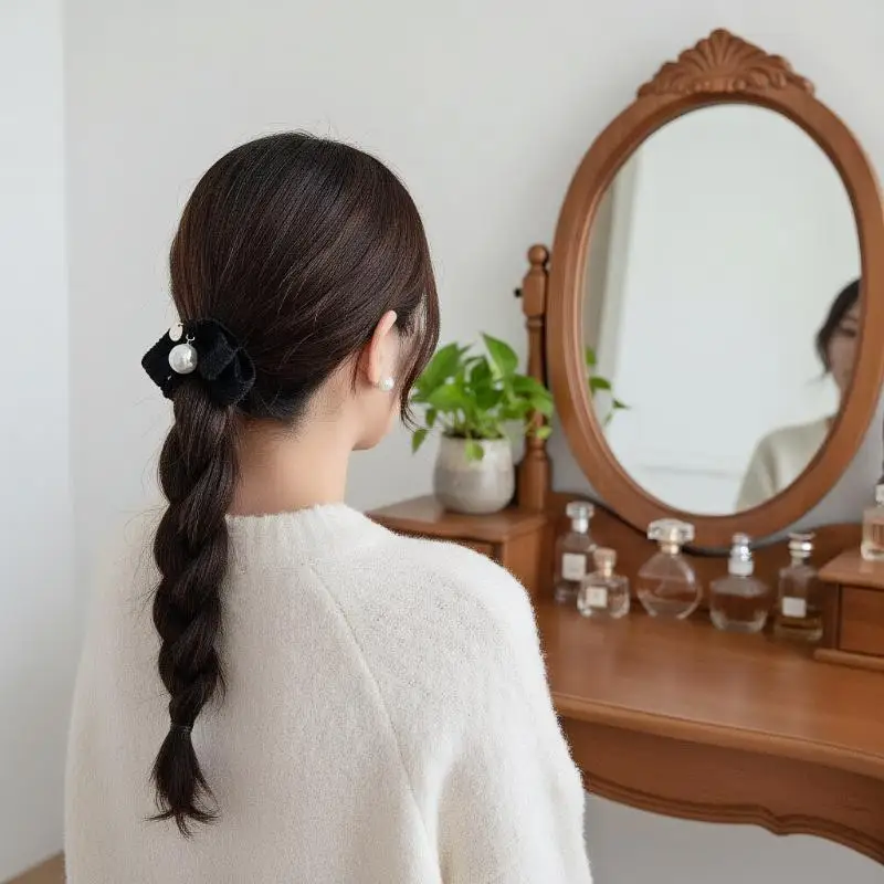 مشبك شعر لؤلؤي حلو وبناتي، إكسسوار للشعر، مشبك غرة جانبي على شكل منقار البط #2