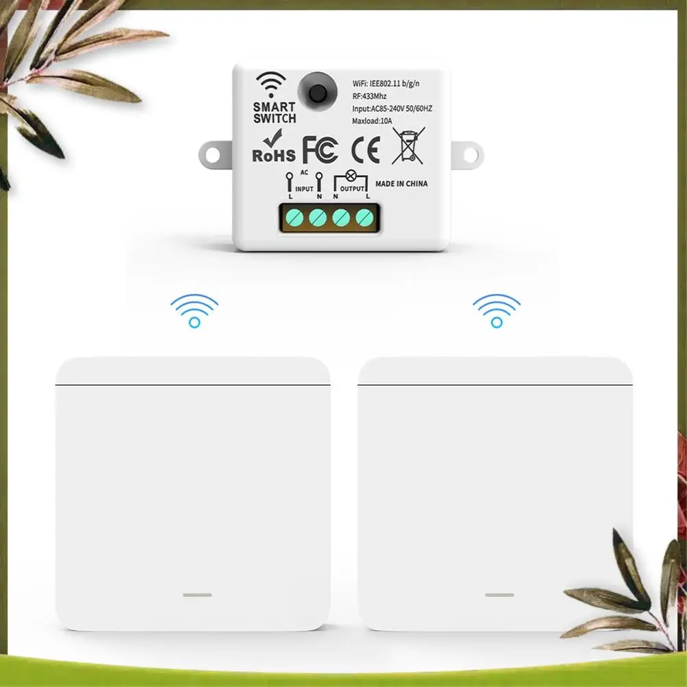 New-Wireless Light Wall Switch RF 433Mhz Relay Receiver With 2X1gang Panel Switch LED Remote Control For LED Lamp