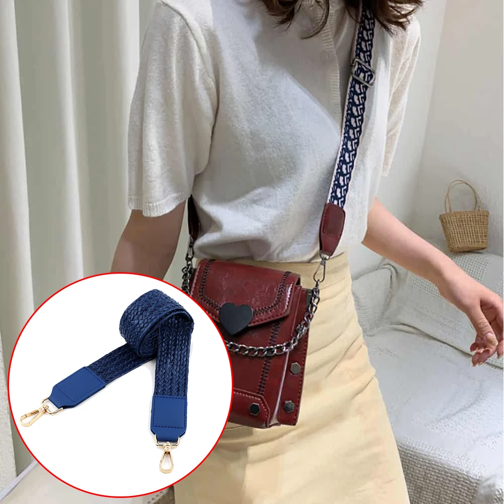 Customized Weave Bag Strap Women Wide Shoulder Handbag Braid Handle Belt Crossbody Purse Replacement Straps Accessories Colorful