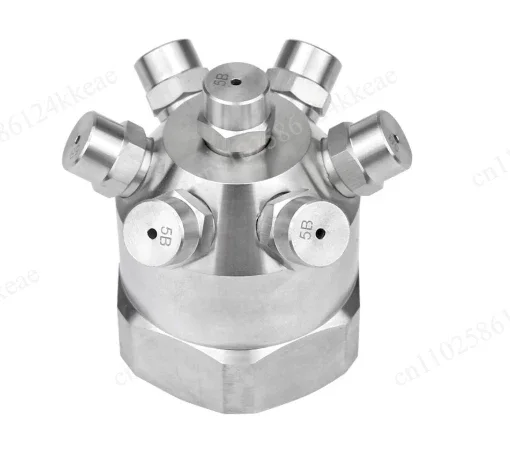 Large Flow 7-Head Tank Cleaning Nozzle, Internal Thread Solid Cone Spray Nozzle for CIP & Vessel Washing