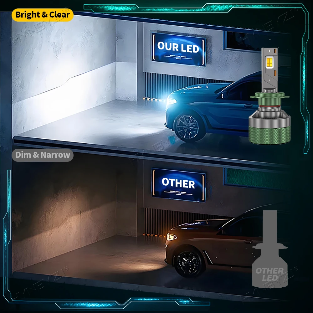 HYNBYZJ H7 LED المصباح بلوتوث APP التحكم اللون H4 LED H1 H11 HB3 HB4 9012 HB5 H13 لمبات السيارات LED أضواء للمصابيح الأمامية للسيارة