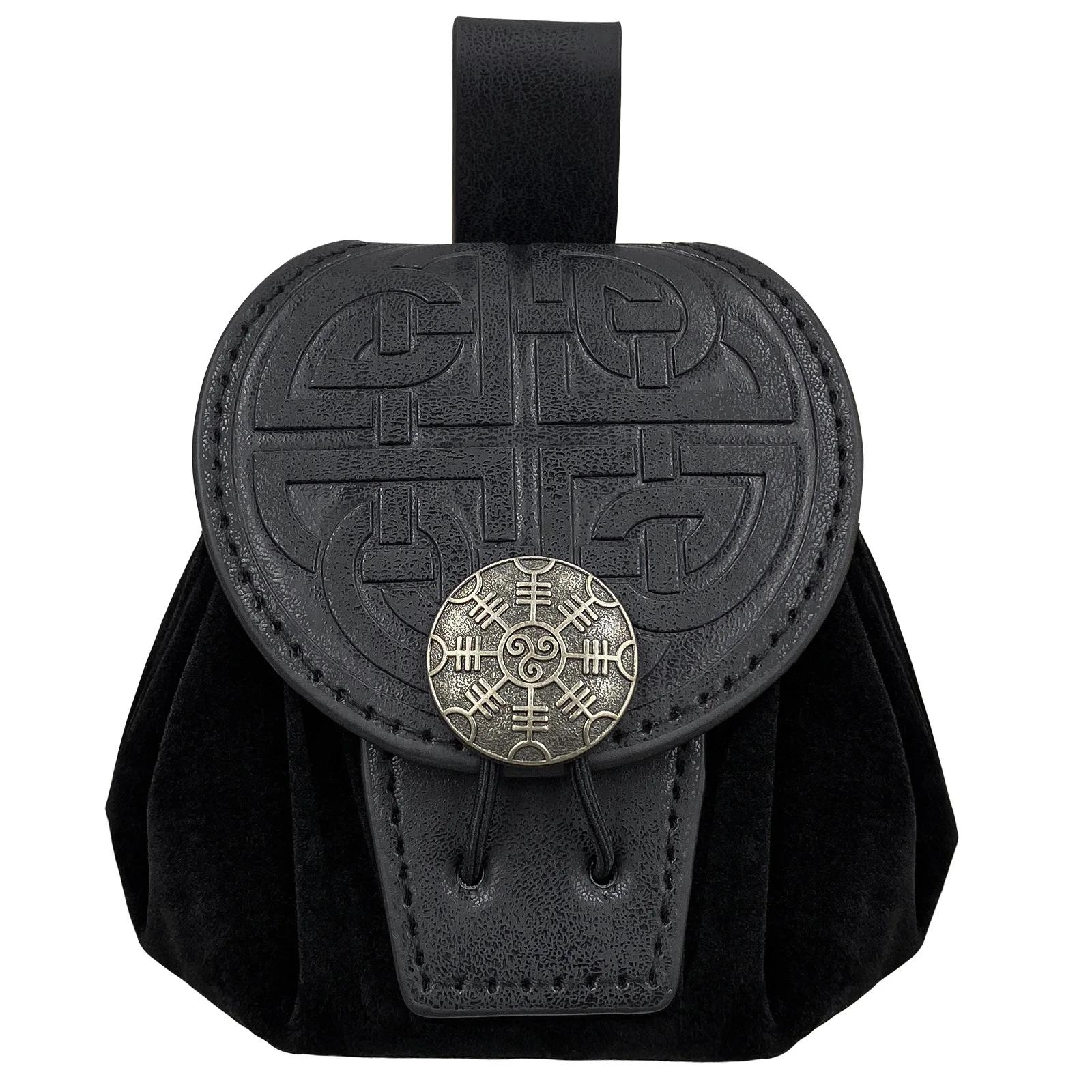 Medieval Disc Bag Nordic Viking Style Retro COSPLAY Prop Embossed Belt Hanging Coin Purse Retro Waist Bag