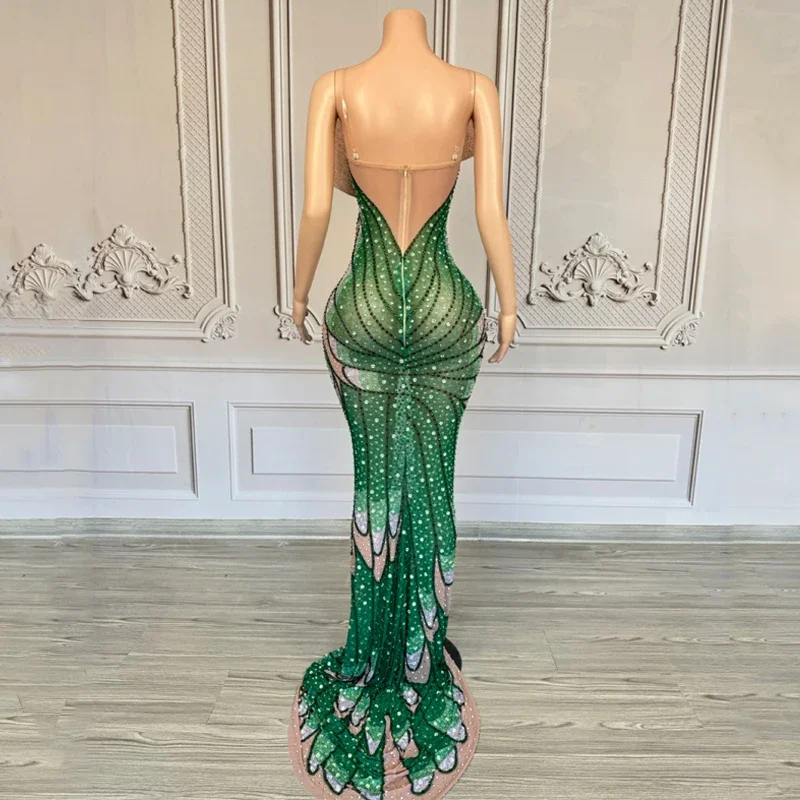 Schmetterling Strass Abendkleider Frauen Jazz Dance Kostüme Bühne Leistung Party Festival Outfit Sänger Show Gala kleid