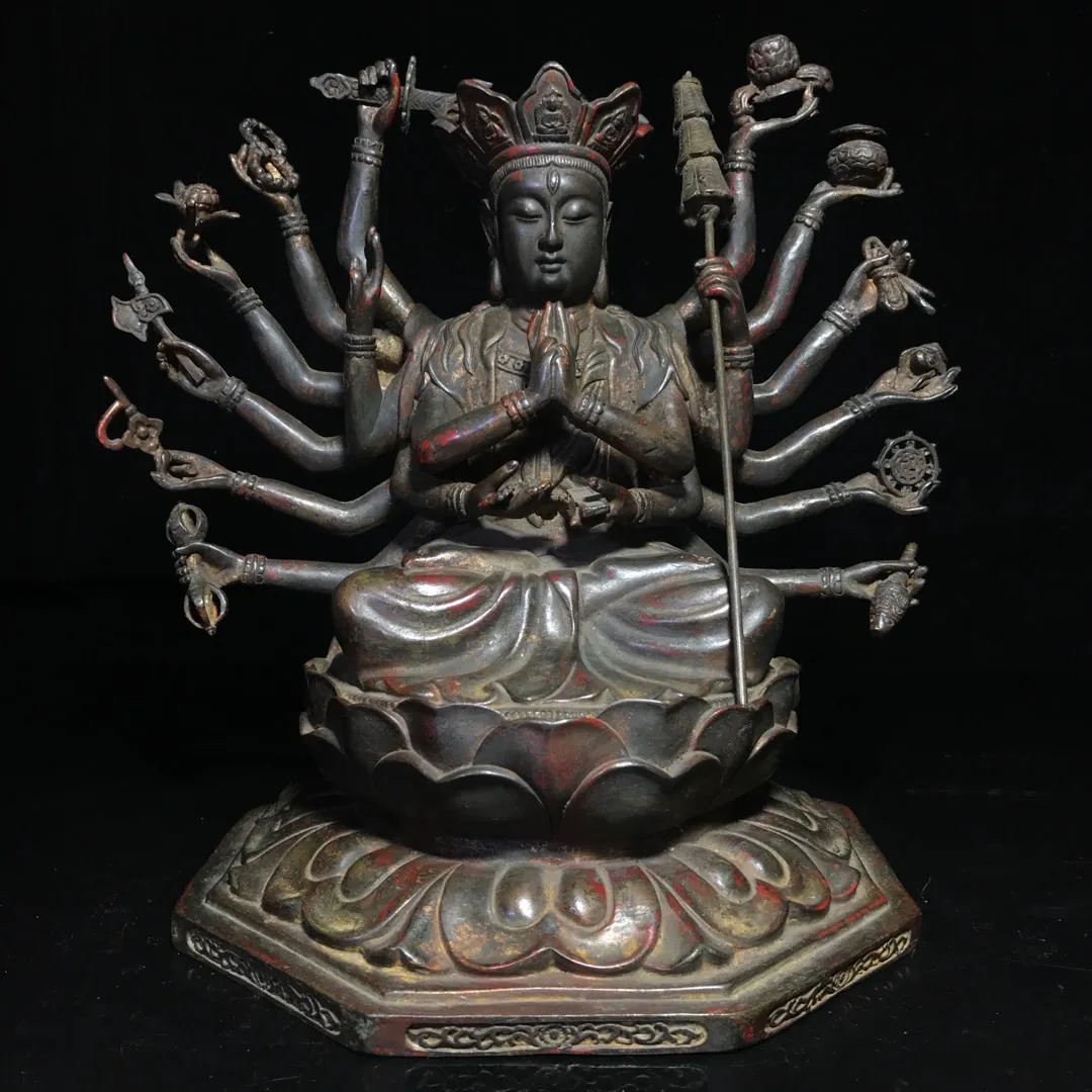 Northern Wei Buddha Brass Gilded Imitation Ancient Bronze Backlight Buddha Home Altar Offering Buddha Desktop Decorative Item