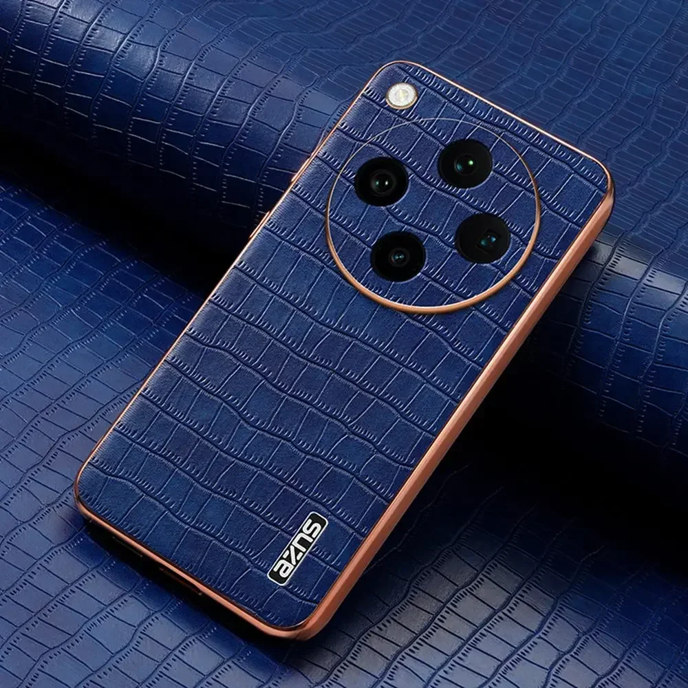 

Luxury Crocodile Leather for OPPO Find X8 Pro Phone Case for OPPO Find X8 Pro Shockproof Electroplat Frame Cover