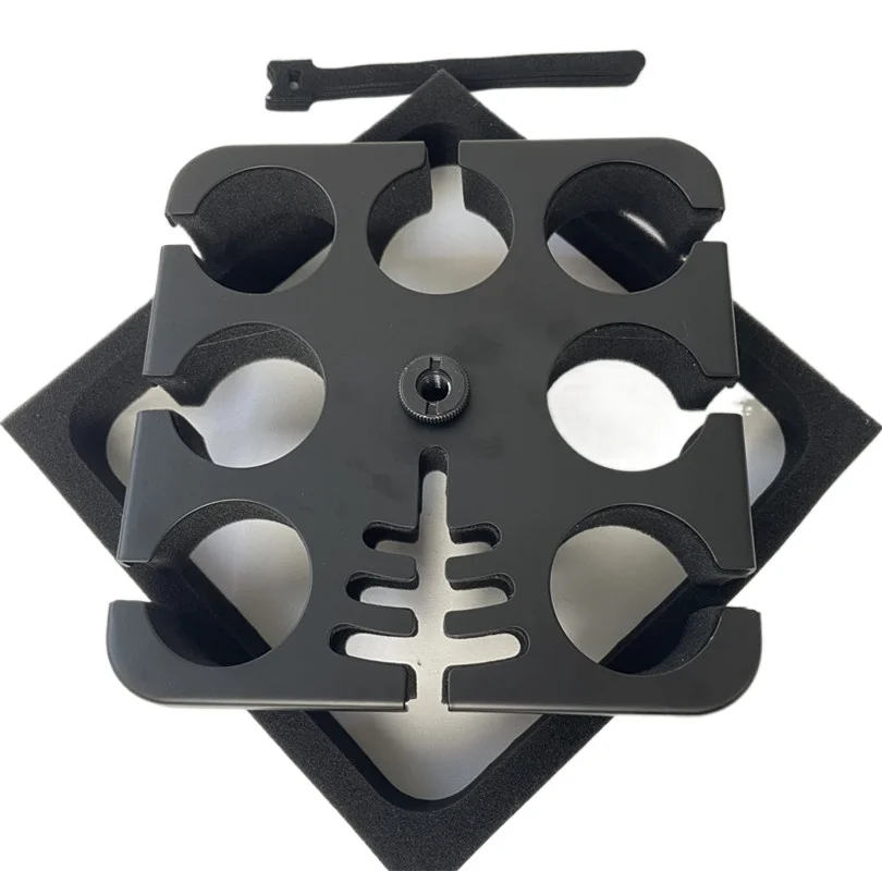 Multi-Mikrofonhalter für bis zu 7 Mikrofone. Quadratischer Tabletthalter. 7 Mikrofonhalterstange aus Metall, 6-in-1-Schaumstoff-Windschutzscheibe mit 7 Kabelständer – Detail 4