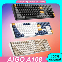 Aigo A108 Mechanical Keyboard 2.4G Wired dual mode Hot Swap 110key PBT Two tone keycaps full-size E-sports game keyboard pc gift