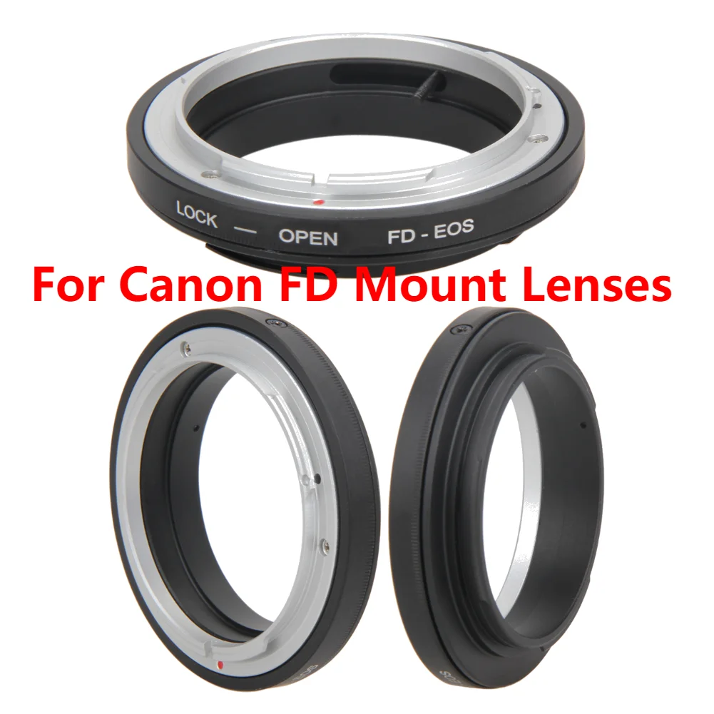 Adaptador de Lente FD-EOS de 3-1 Piezas, Adaptador de Lente FD a EF para Montura Canon EOS, Adaptador de Lente de Aluminio, Accesorios para Cámara