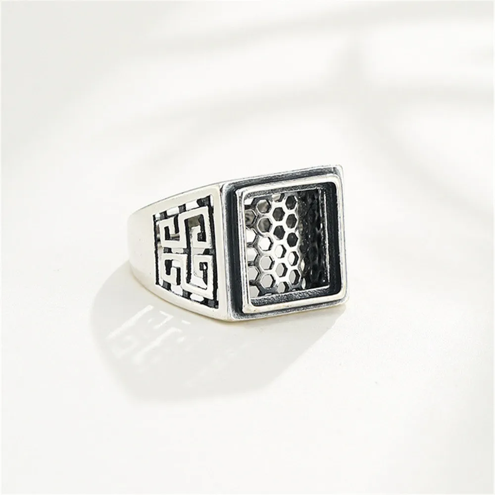 Ring Setting for 8x10mm/10x14mm/15x20mm/8x8mm/10x10mm/15x15mm Rectangle or Square Cabochons 925 Silver Adjustable Ring RB017S