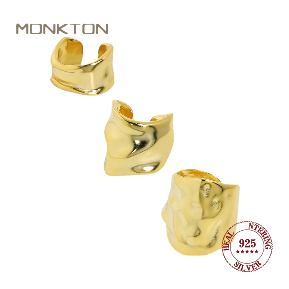 

Серебряные серьги-манжеты Monkton 925 дюйма, необычные серьги-манжеты, манжеты в форме ракушек, Изящные Ювелирные изделия для женщин