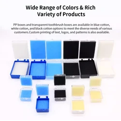 100pcs 1inch 2inch Dental Implant Storage Box With Sponge Denture Plastic Tooth Box Blue Black White Dentistry Tool Laboratory