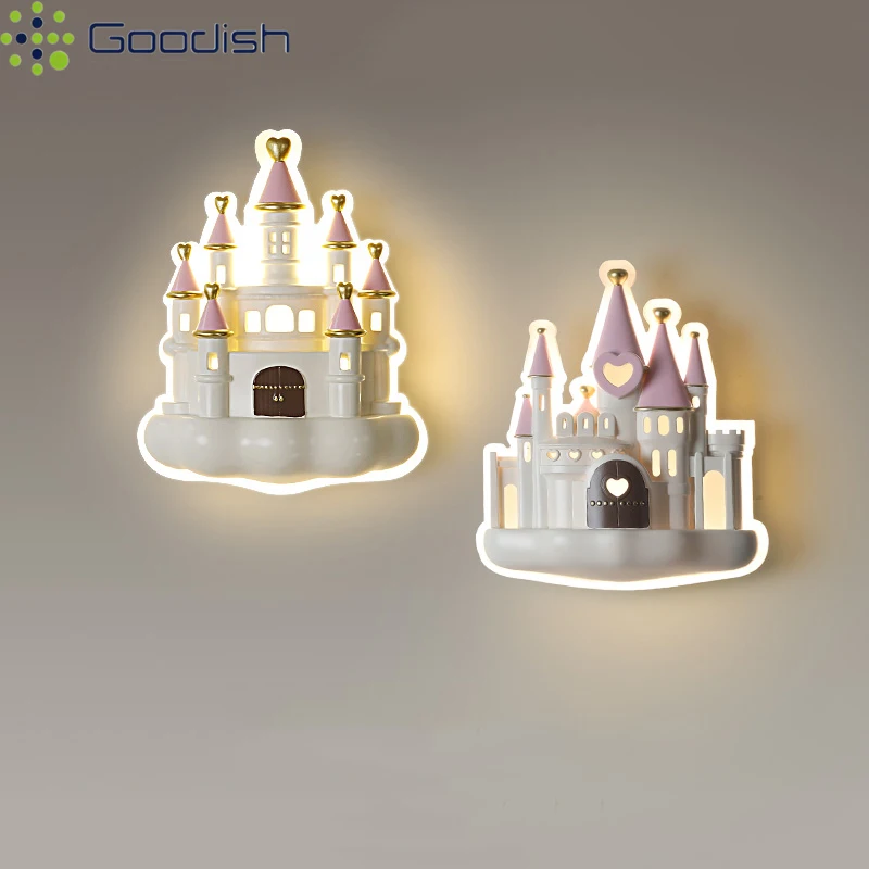 Modern Simplicity Cute Cartoon Fairy Tale Palace Castle LED Wall Lamps Art Creative Light for Bedroom Home Decoration Chandelier