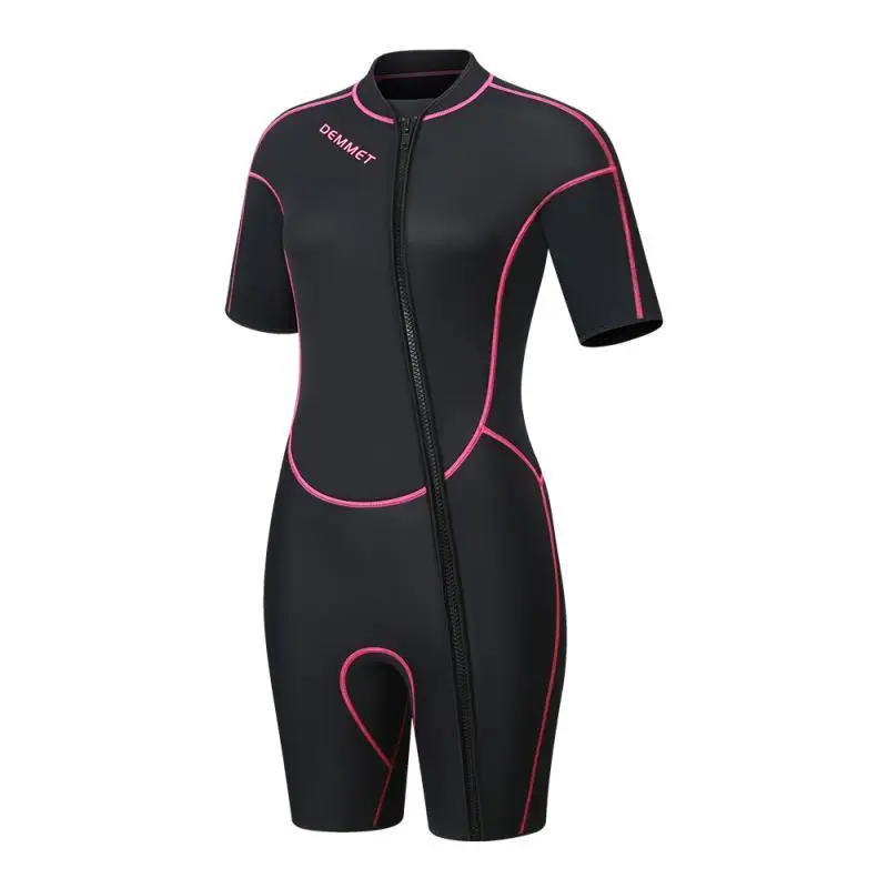 DEMMET Women Men Short Sleeve Wetsuit 1.5mm Neoprene Full Body Wetsuit for Swim Surfing Snorkeling Spearfishing Sailing Water