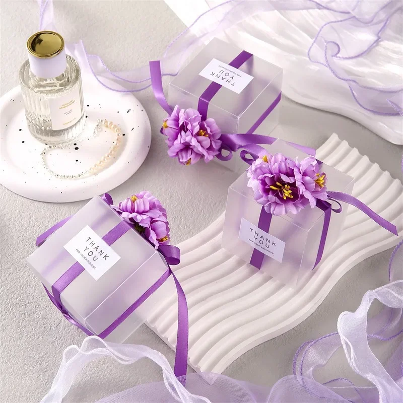 5pcs New Purple Candy Box Romantic Candy Box Wedding Full Moon European Accompanying Gift