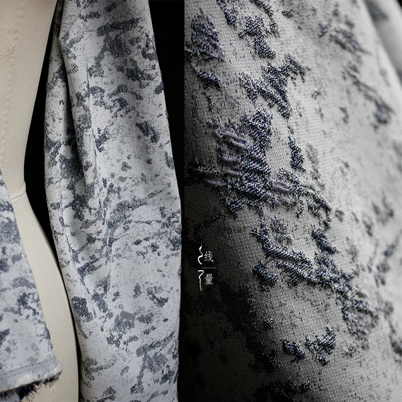 

Голубая жаккардовая ткань для шитья своими руками, Cheongsam, антикварная одежда, брюки, шапки, модная ткань, дизайнерские ткани, женская одежда