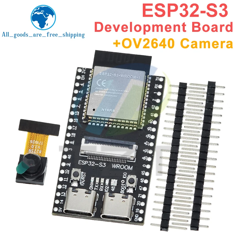 Imagem -05 - Tzt Cam Placa de Desenvolvimento Cam Wifi Módulo Bluetooth Câmera Ov2640 Wroom N16r8 Esp32-s3