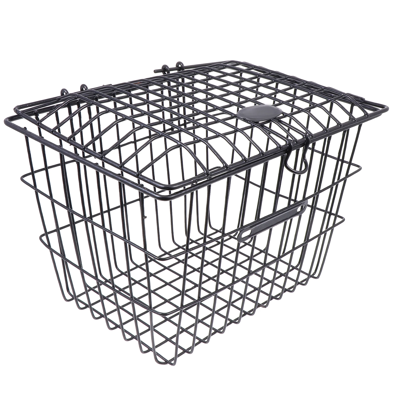 

Metal Bike Rear Basket Durable Storage Smooth Surface Riding Storage Gadget Long Use Mountain Cargo Luggage Rear Holder