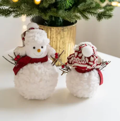 Home Decoration New Plush Knitted Christmas Snowman Doll Ornament Christmas Desktop Atmosphere Ornament